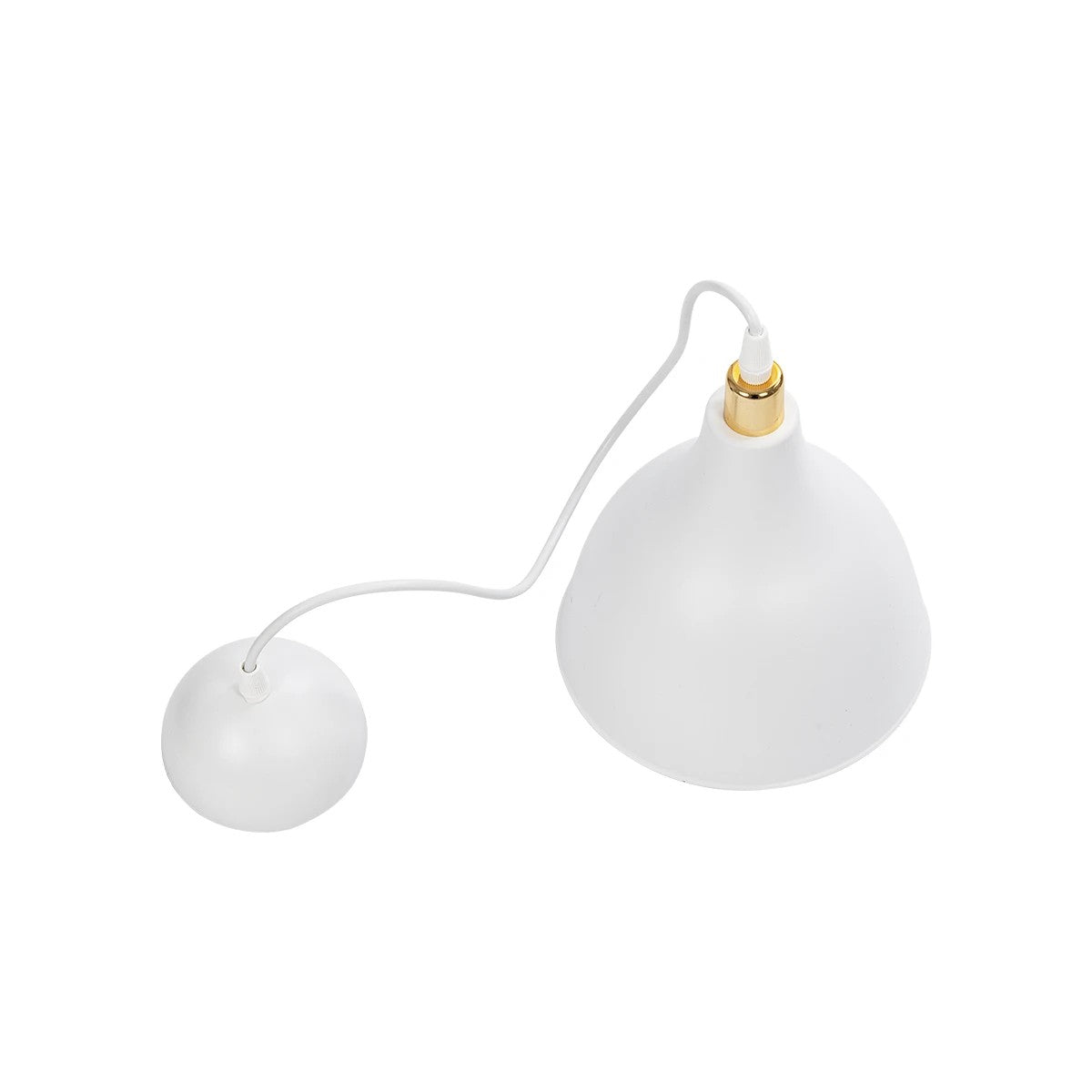 GLOBOSTAR® RADE 203-0125 Μοντέρνο Κρεμαστό Φωτιστικό Οροφής με Ντουί 1 x E27 AC 220-240V IP20 - Λευκό & Χρυσό - Μ18.5 x Π18.5 x Υ23cm - ledmania.gr