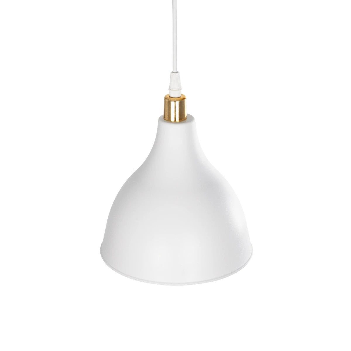 GLOBOSTAR® RADE 203-0125 Μοντέρνο Κρεμαστό Φωτιστικό Οροφής με Ντουί 1 x E27 AC 220-240V IP20 - Λευκό & Χρυσό - Μ18.5 x Π18.5 x Υ23cm - ledmania.gr