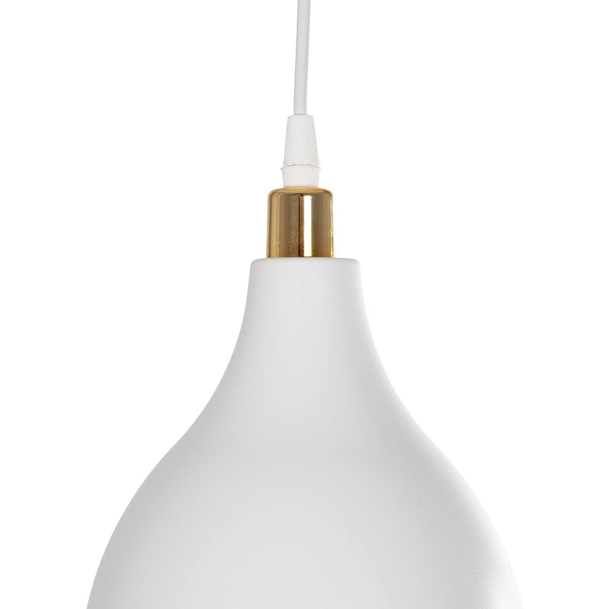 GLOBOSTAR® RADE 203-0125 Μοντέρνο Κρεμαστό Φωτιστικό Οροφής με Ντουί 1 x E27 AC 220-240V IP20 - Λευκό & Χρυσό - Μ18.5 x Π18.5 x Υ23cm - ledmania.gr