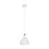 GloboStar® RADE 203-0126 Μοντέρνο Κρεμαστό Φωτιστικό Καμπάνα Μονόφωτο 1 x E27 IP20 Λευκό με Ασημί Πλαστικό - Μ18.5 x Π18.5 x Υ23cm - ledmania.gr