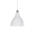 GloboStar® RADE 203-0126 Μοντέρνο Κρεμαστό Φωτιστικό Καμπάνα Μονόφωτο 1 x E27 IP20 Λευκό με Ασημί Πλαστικό - Μ18.5 x Π18.5 x Υ23cm - ledmania.gr