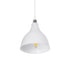 GloboStar® RADE 203-0126 Μοντέρνο Κρεμαστό Φωτιστικό Καμπάνα Μονόφωτο 1 x E27 IP20 Λευκό με Ασημί Πλαστικό - Μ18.5 x Π18.5 x Υ23cm - ledmania.gr