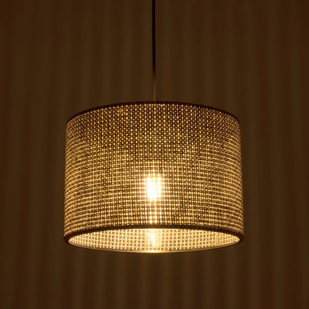 GLOBOSTAR® CLAIRIE 203-0135 Μοντέρνο Κρεμαστό Φωτιστικό Οροφής με Ντουί 1 x E27 AC 220-240V IP20 - Καφέ - Μ30 x Π30 x Υ22cm - ledmania.gr