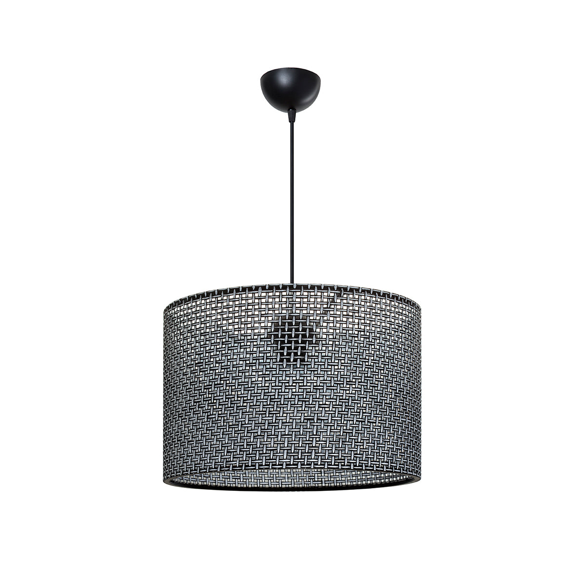 GloboStar® CLAIRIE 203-0136 Μοντέρνο Κρεμαστό Φωτιστικό Καπέλο Μονόφωτο 1 x E27 IP20 Μαύρο Ύφασμα - Μ30 x Π30 x Υ93cm - ledmania.gr