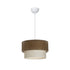 GloboStar® SISSIE 203-0138 Μοντέρνο Κρεμαστό Φωτιστικό Καπέλο Μονόφωτο 1 x E27 IP20 Καφέ & Μπεζ Ύφασμα - Μ30 x Π30 x Υ93cm - ledmania.gr