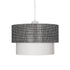GloboStar® SISSIE 203-0139 Μοντέρνο Κρεμαστό Φωτιστικό Καπέλο Μονόφωτο 1 x E27 IP20 Μαύρο & Λευκό Ύφασμα - Μ30 x Π30 x Υ23cm - ledmania.gr