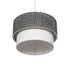 GloboStar® SISSIE 203-0139 Μοντέρνο Κρεμαστό Φωτιστικό Καπέλο Μονόφωτο 1 x E27 IP20 Μαύρο & Λευκό Ύφασμα - Μ30 x Π30 x Υ23cm - ledmania.gr
