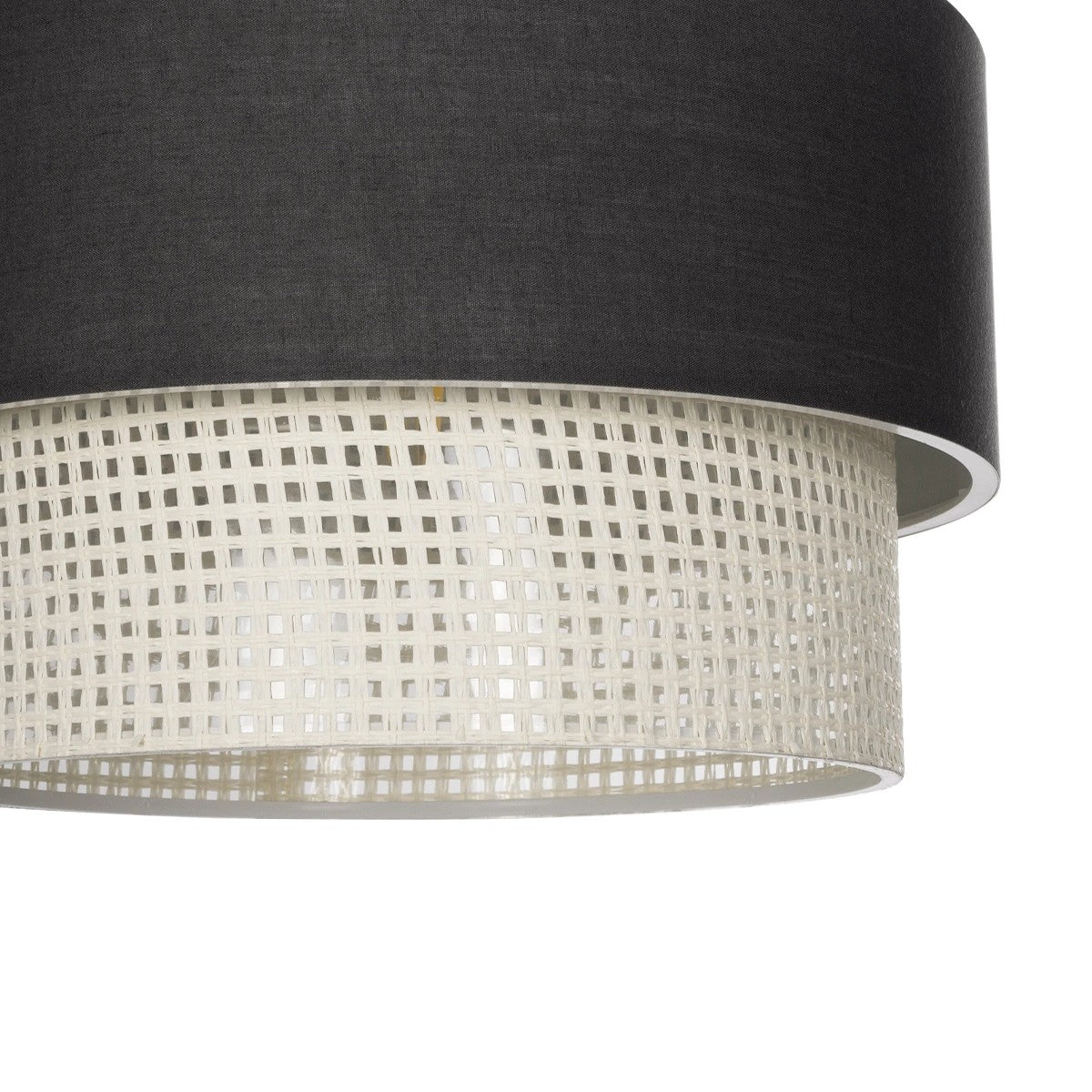 GLOBOSTAR® SISSIE 203-0140 Μοντέρνο Κρεμαστό Φωτιστικό Οροφής με Ντουί 1 x E27 AC 220-240V IP20 - Μαύρο & Μπεζ - Μ30 x Π30 x Υ23cm - ledmania.gr