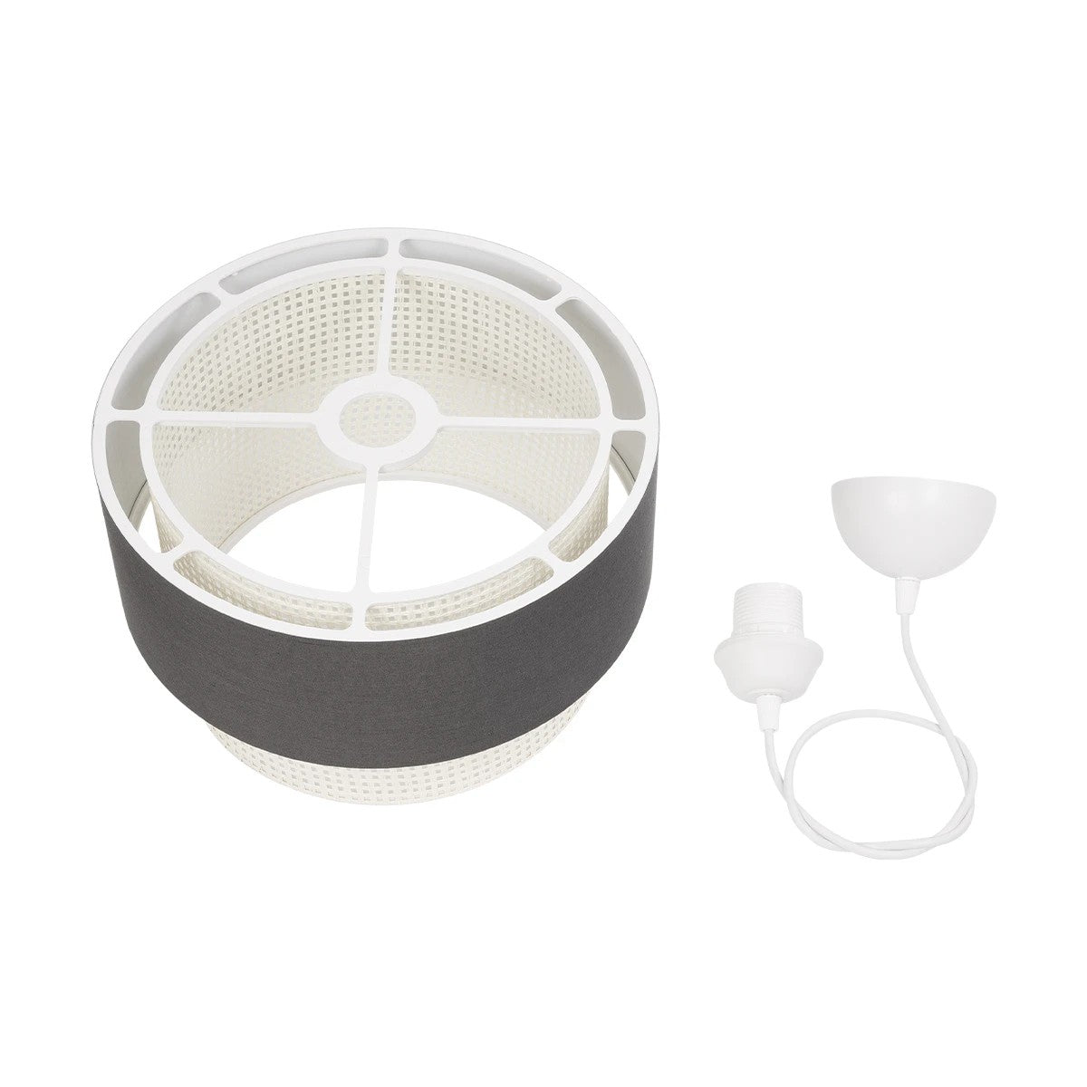 GLOBOSTAR® SISSIE 203-0140 Μοντέρνο Κρεμαστό Φωτιστικό Οροφής με Ντουί 1 x E27 AC 220-240V IP20 - Μαύρο & Μπεζ - Μ30 x Π30 x Υ23cm - ledmania.gr