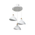 GloboStar® RIVE 203-0142 Μοντέρνο Κρεμαστό Φωτιστικό Καμπάνα Τρίφωτο 3 x E27 IP20 Λευκό & Χρυσό Πλαστικό - Μ45 x Π45 x Υ80cm - ledmania.gr