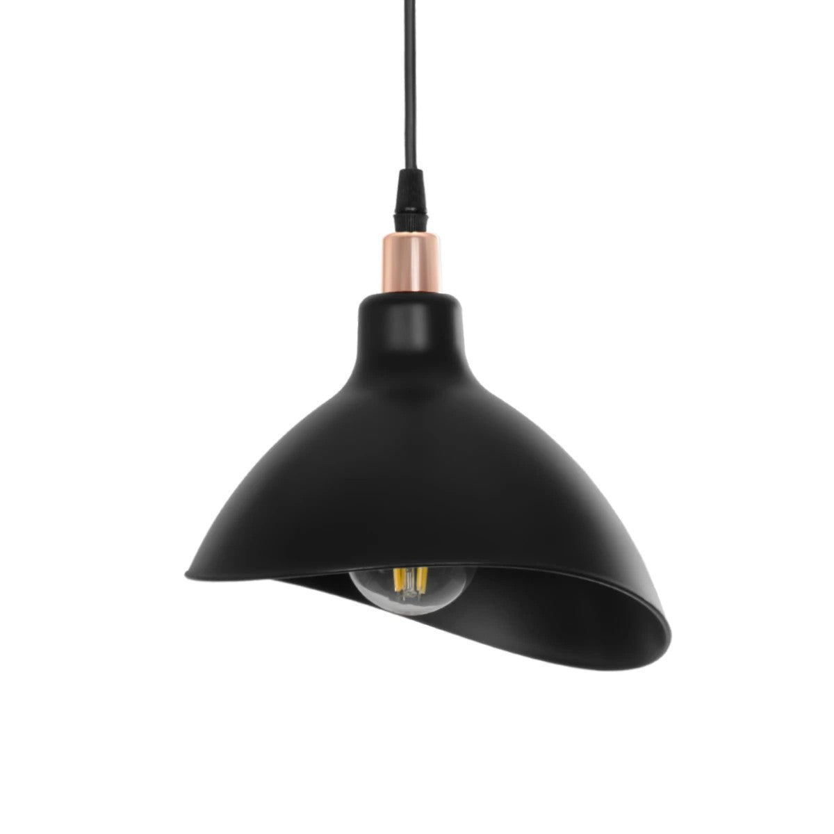 GLOBOSTAR® RIVE 203-0143 Μοντέρνο Κρεμαστό Φωτιστικό Οροφής με Ντουί 1 x E27 AC 220-240V IP20 - Μάυρο & Χαλκινο - Μ22 x Π20 x Υ22cm - ledmania.gr