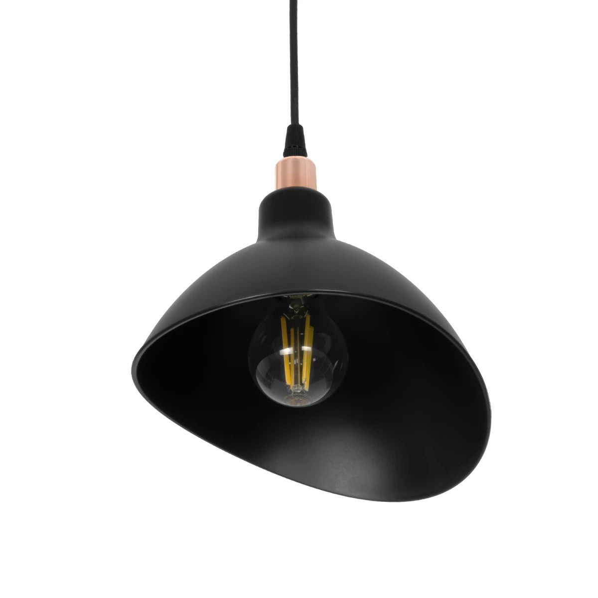 GLOBOSTAR® RIVE 203-0143 Μοντέρνο Κρεμαστό Φωτιστικό Οροφής με Ντουί 1 x E27 AC 220-240V IP20 - Μάυρο & Χαλκινο - Μ22 x Π20 x Υ22cm - ledmania.gr