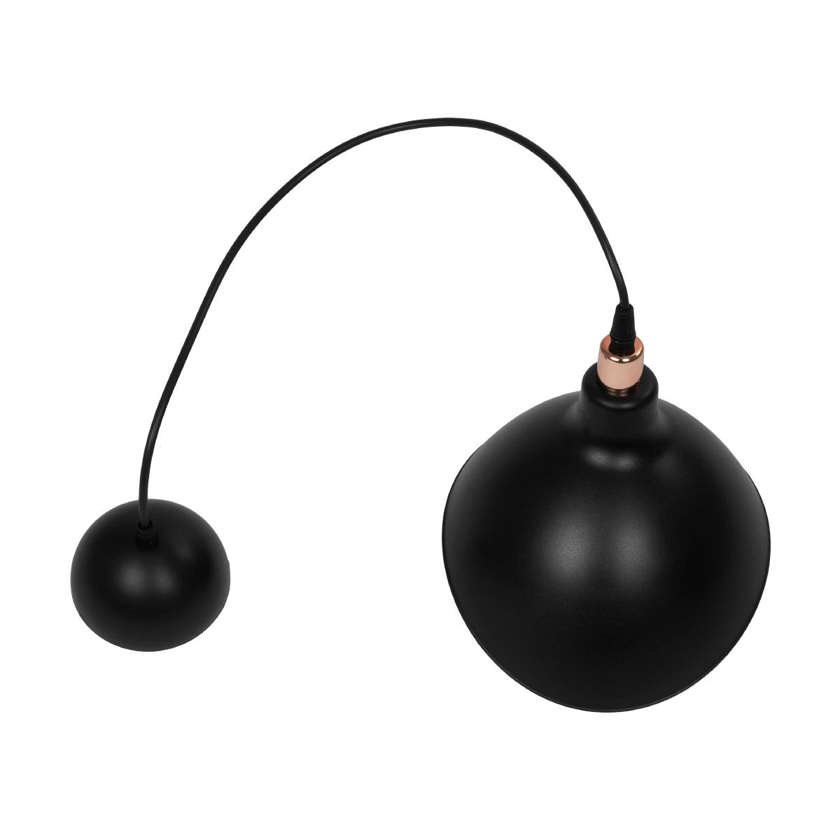 GLOBOSTAR® RIVE 203-0143 Μοντέρνο Κρεμαστό Φωτιστικό Οροφής με Ντουί 1 x E27 AC 220-240V IP20 - Μάυρο & Χαλκινο - Μ22 x Π20 x Υ22cm - ledmania.gr