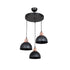 GloboStar® ΗUT 203-0146 Μοντέρνο Κρεμαστό Φωτιστικό Καμπάνα Τρίφωτο 3 x E27 IP20 Μαύρο με Χρυσό Πλαστικό - Μ40 x Π40 x Υ76cm - ledmania.gr