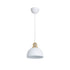 GloboStar® ΗUT 203-0147 Μοντέρνο Κρεμαστό Φωτιστικό Καμπάνα Μονόφωτο 1 x E27 IP20 Λευκό & Χρυσό Πλαστικό - Μ17.5 x Π17.5 x Υ80cm - ledmania.gr