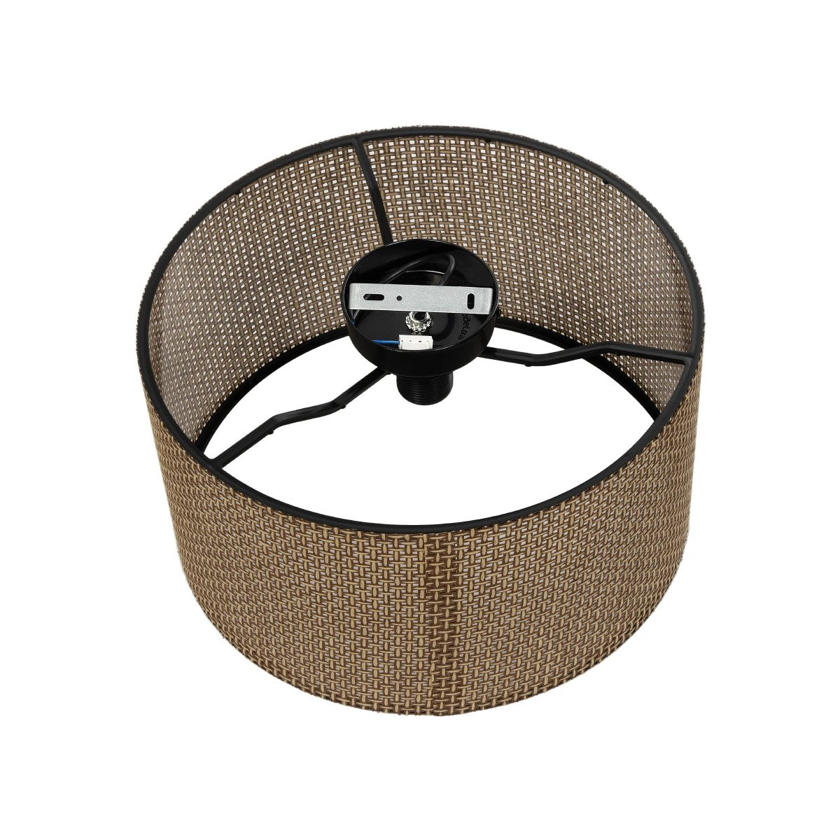 GloboStar® CILIO 203-0156 Μοντέρνο Φωτιστικό Οροφής Καπέλο Μονόφωτο 1 x E27 IP20 Καφέ Διάτρητο Ύφασμα - Μ38 x Π38 x Υ21cm - ledmania.gr