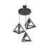 GloboStar® TRIANGLE 203-0160 Μοντέρνο Κρεμαστό Φωτιστικό Καμπάνα Τρίφωτο 3 x E27 IP20 Μαύρο Πλαστικό - Μ50 x Π50 x Υ80cm - ledmania.gr
