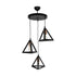 GLOBOSTAR® TRIANGLE 203-0162 Μοντέρνο Κρεμαστό Φωτιστικό Οροφής με Ντουί 3 x E27 AC 220-240V IP20 - Μάυρο & Χάλκινο - Μ67 x Π67 x Υ50cm - ledmania.gr