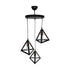 GLOBOSTAR® TRIANGLE 203-0162 Μοντέρνο Κρεμαστό Φωτιστικό Οροφής με Ντουί 3 x E27 AC 220-240V IP20 - Μάυρο & Χάλκινο - Μ67 x Π67 x Υ50cm - ledmania.gr