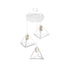 GloboStar® TRIANGLE 203-0166 Μοντέρνο Κρεμαστό Φωτιστικό Καμπάνα Τρίφωτο 3 x E27 IP20 Λευκό με Χρυσό Πλαστικό - Μ50 x Π50 x Υ80cm - ledmania.gr