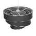 GloboStar® SIERA 203-0167 Μοντέρνο Κρεμαστό Φωτιστικό Καπέλο Μονόφωτο 1 x E27 IP20 Γκρι Ύφασμα με Ασημί Λεπτομέρεια - Μ38 x Π38 x Υ26cm - ledmania.gr