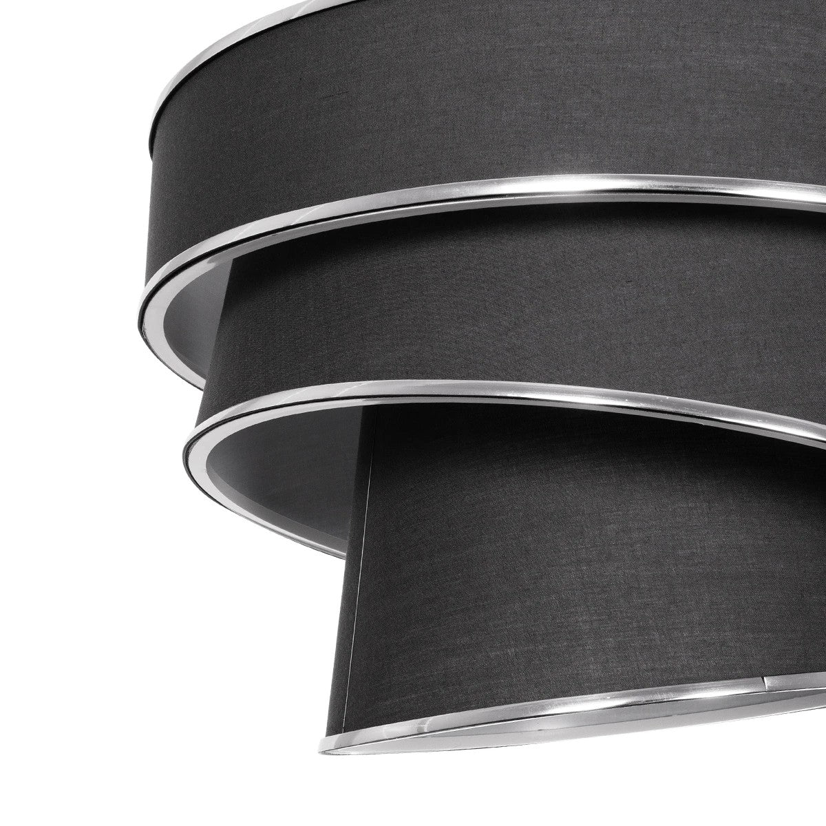 GloboStar® SIERA 203-0167 Μοντέρνο Κρεμαστό Φωτιστικό Καπέλο Μονόφωτο 1 x E27 IP20 Γκρι Ύφασμα με Ασημί Λεπτομέρεια - Μ38 x Π38 x Υ26cm - ledmania.gr