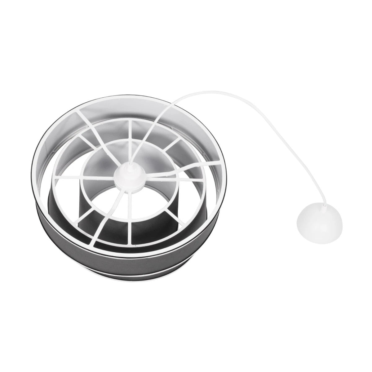 GloboStar® SIERA 203-0167 Μοντέρνο Κρεμαστό Φωτιστικό Καπέλο Μονόφωτο 1 x E27 IP20 Γκρι Ύφασμα με Ασημί Λεπτομέρεια - Μ38 x Π38 x Υ26cm - ledmania.gr