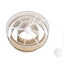 GloboStar® SIERA 203-0168 Μοντέρνο Κρεμαστό Φωτιστικό Καπέλο Μονόφωτο 1 x E27 IP20 Μπεζ Άμμου Ύφασμα με Χρυσή Λεπτομέρεια - Μ38 x Π38 x Υ26cm - ledmania.gr