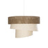 GloboStar® SIERA 203-0169 Μοντέρνο Κρεμαστό Φωτιστικό Καπέλο Μονόφωτο 1 x E27 IP20 Καφέ & Σκούρο Μπεζ Ύφασμα - Μ38 x Π38 x Υ26cm - ledmania.gr