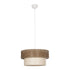 GloboStar® LIVI 203-0175 Μοντέρνο Κρεμαστό Φωτιστικό Καπέλο Μονόφωτο 1 x E27 IP20 Σκούρο Καφέ & Μπεζ Ύφασμα - Μ38 x Π38 x Υ30cm - ledmania.gr