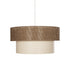 GloboStar® LIVI 203-0175 Μοντέρνο Κρεμαστό Φωτιστικό Καπέλο Μονόφωτο 1 x E27 IP20 Σκούρο Καφέ & Μπεζ Ύφασμα - Μ38 x Π38 x Υ30cm - ledmania.gr