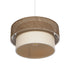 GloboStar® LIVI 203-0175 Μοντέρνο Κρεμαστό Φωτιστικό Καπέλο Μονόφωτο 1 x E27 IP20 Σκούρο Καφέ & Μπεζ Ύφασμα - Μ38 x Π38 x Υ30cm - ledmania.gr