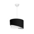 GloboStar® LILI 203-0176 Μοντέρνο Κρεμαστό Φωτιστικό Καπέλο Μονόφωτο 1 x E27 IP20 Μαύρο & Λευκό Ύφασμα - Μ38 x Π38 x Υ95cm - ledmania.gr