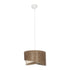 GloboStar® LILI 203-0177 Μοντέρνο Κρεμαστό Φωτιστικό Καπέλο Μονόφωτο 1 x E27 IP20 Καφέ & Μπεζ Ύφασμα - Μ30 x Π30 x Υ95cm - ledmania.gr