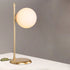 GloboStar® GLOBUS 203-0182 Μοντέρνο Επιτραπέζιο Φωτιστικό Πορτατίφ Μονόφωτο 1 x E27 IP20 Χρυσο Μέταλλο με Λευκό Γυαλί - Μ21 x Π16.5 x Υ45cm - ledmania.gr