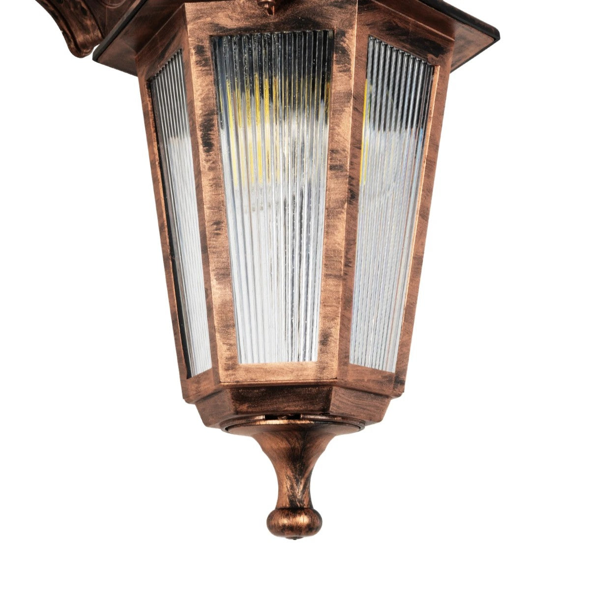 GloboStar® VITRO 203-0196 Vintage Επιτοίχιο Φωτιστικό Φαναράκι Μονόφωτο 1 x E27 IP44 Χάλκινο Πλαστικό - Μ19 x Π16 x Υ34cm - ledmania.gr