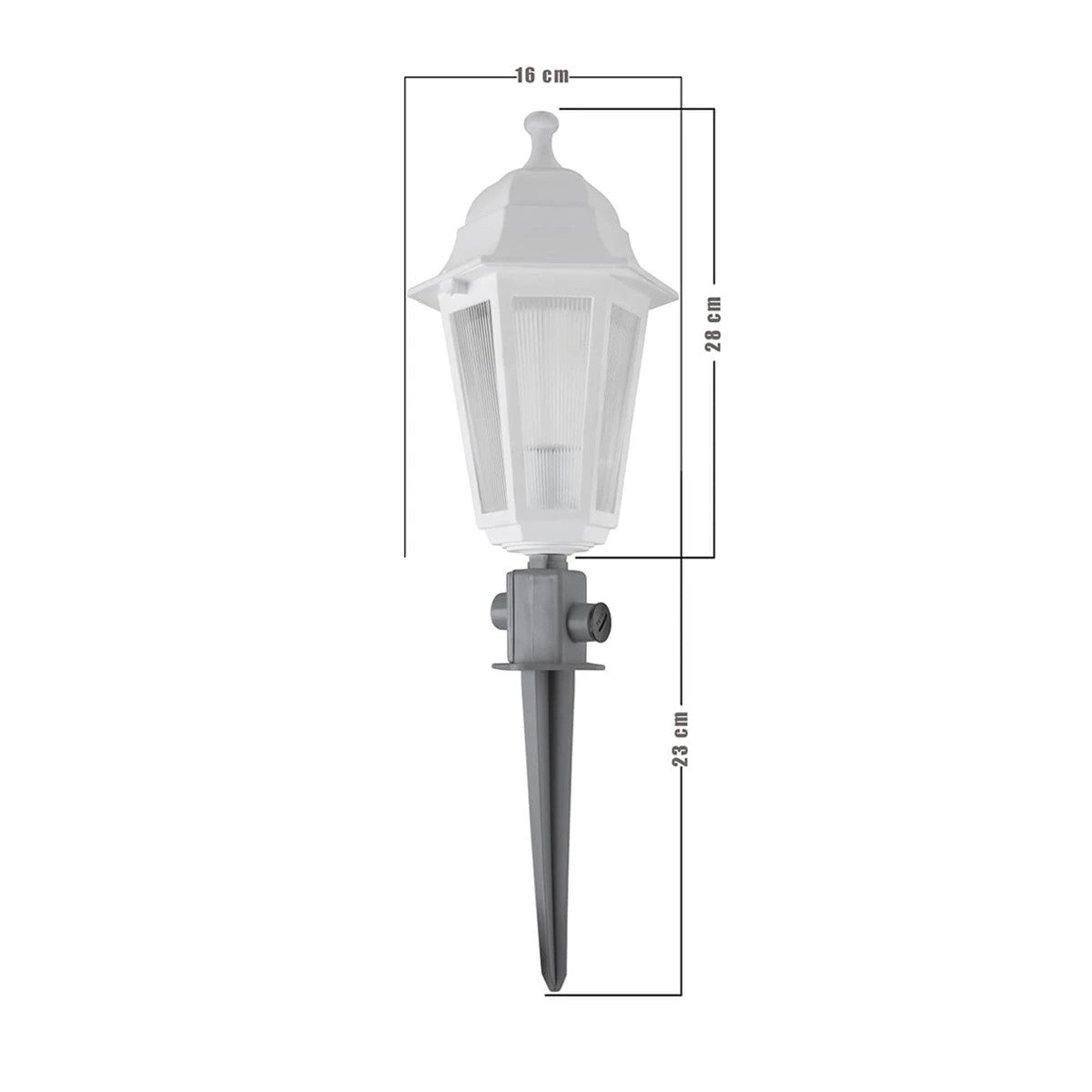 GloboStar® VITRO 203-0203 Vintage Καρφωτό Φωτιστικό Φαναράκι Μονόφωτο 1 x E27 IP44 Λευκό Πλαστικό Σώμα - Μ16 x Π16 x Υ51cm - ledmania.gr