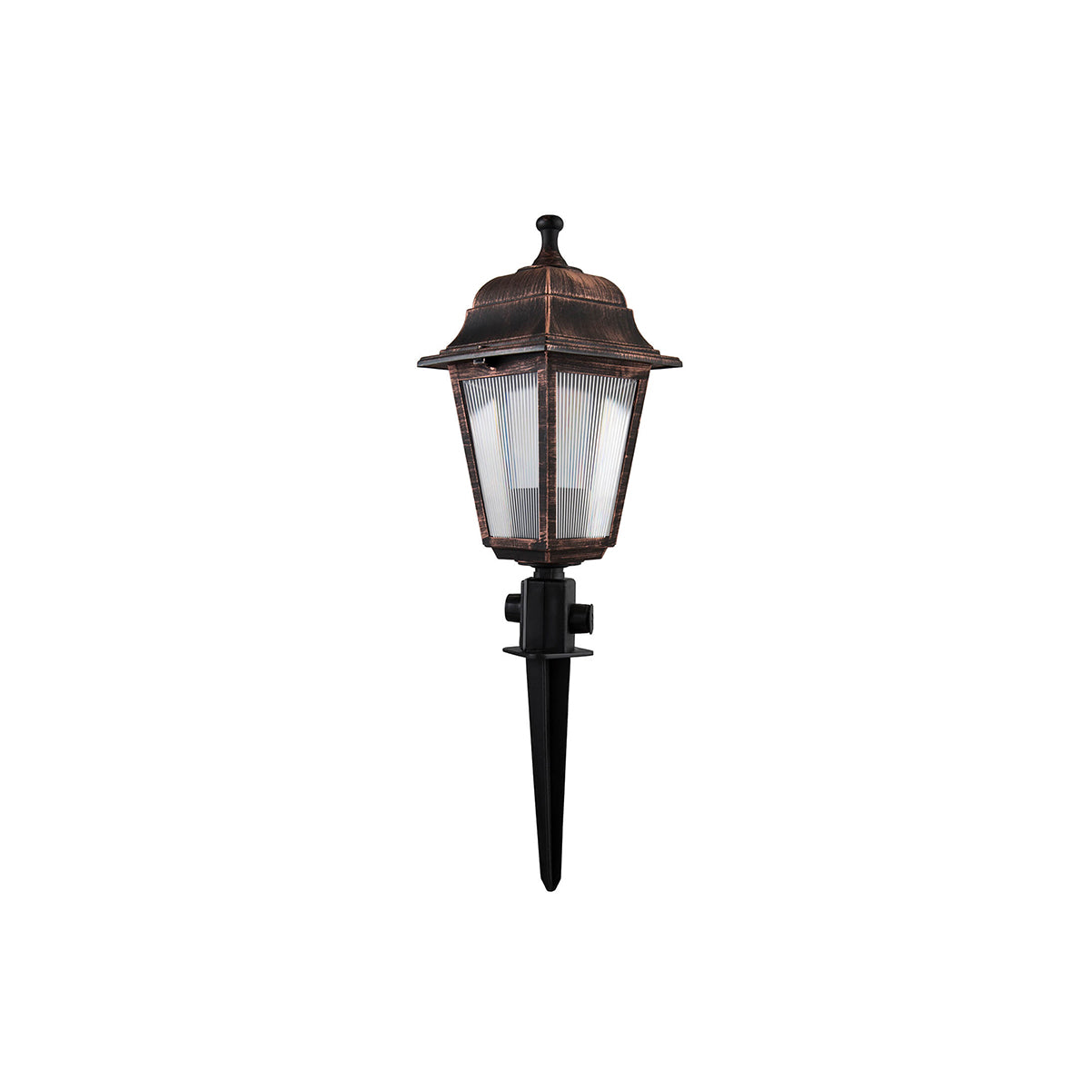 GloboStar® SOLME 203-0218 Vintage Καρφωτό Φωτιστικό Φαναράκι Μονόφωτο 1 x E27 IP44 Χάλκινο Πλαστικό Σώμα - Μ15 x Π15 x Υ50cm - ledmania.gr