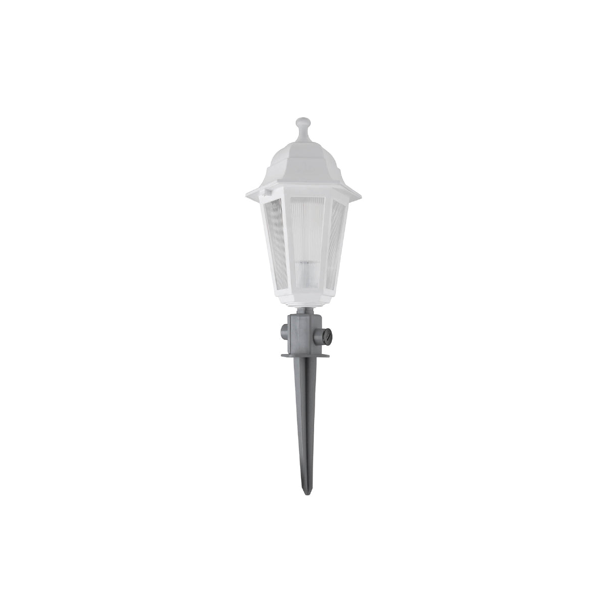 GloboStar® SOLME 203-0223 Vintage Καρφωτό Φωτιστικό Φαναράκι Μονόφωτο 1 x E27 IP44 Λευκό Πλαστικό Σώμα - Μ15 x Π15 x Υ45cm - ledmania.gr