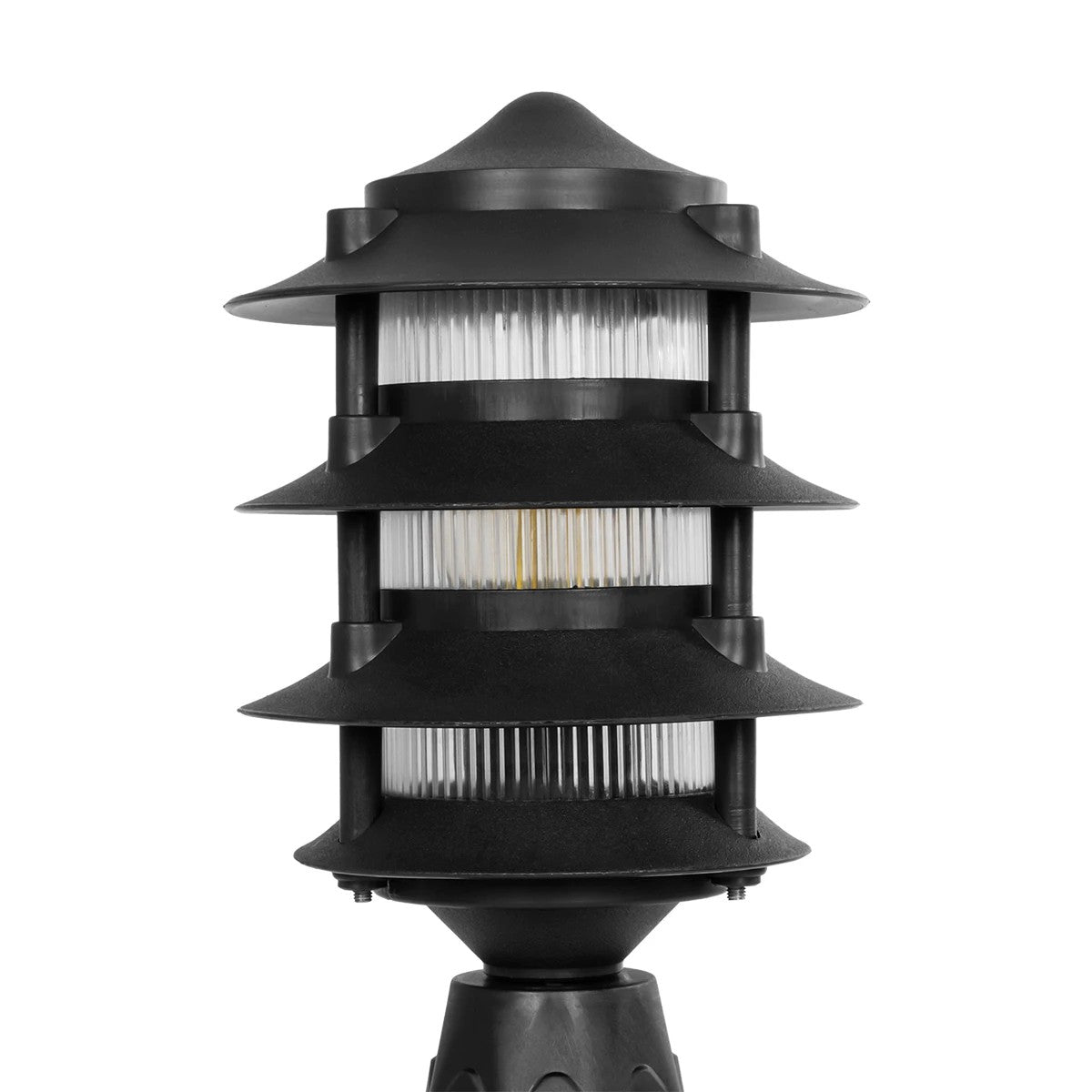 GloboStar® LANTERNA 203-0243 Μοντέρνο Επιδαπέδιο Φωτιστικό Φαναράκι Μονόφωτο 1 x E27 IP44 Μαύρο & Διάφανο Πλαστικό - Μ16 x Π16 x Υ35cm - ledmania.gr