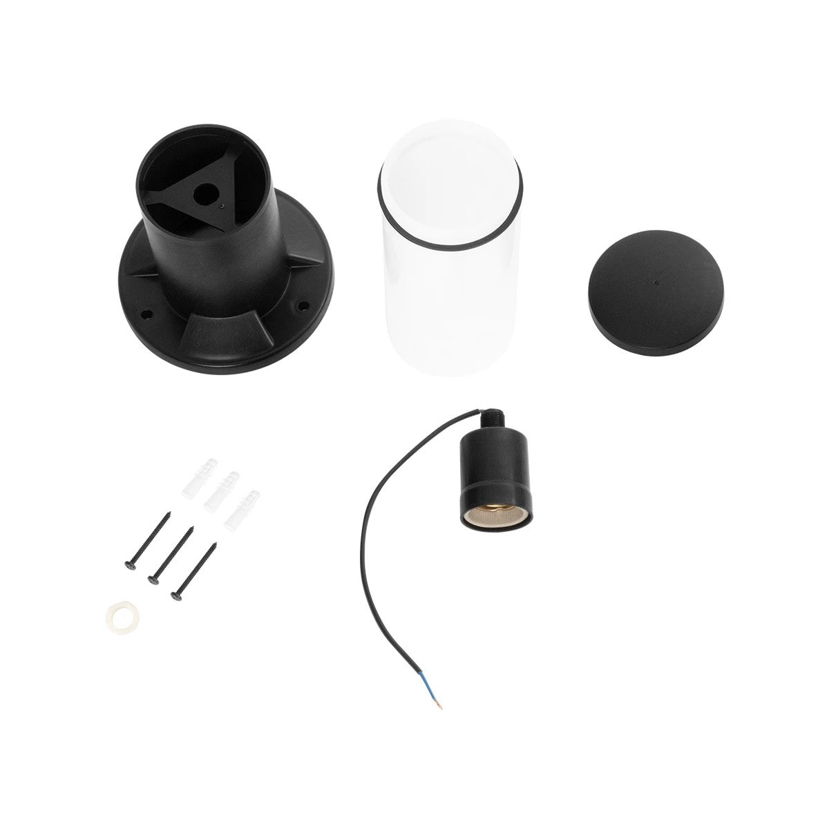 GloboStar® GARDENIO 203-0249 Μοντέρνο Επιδαπέδιο Φωτιστικό Κολωνάκι Κήπου Μονόφωτο 1 x E27 IP44 Μαύρο Πλαστικό - Μ15 x Π15 x Υ31cm - ledmania.gr