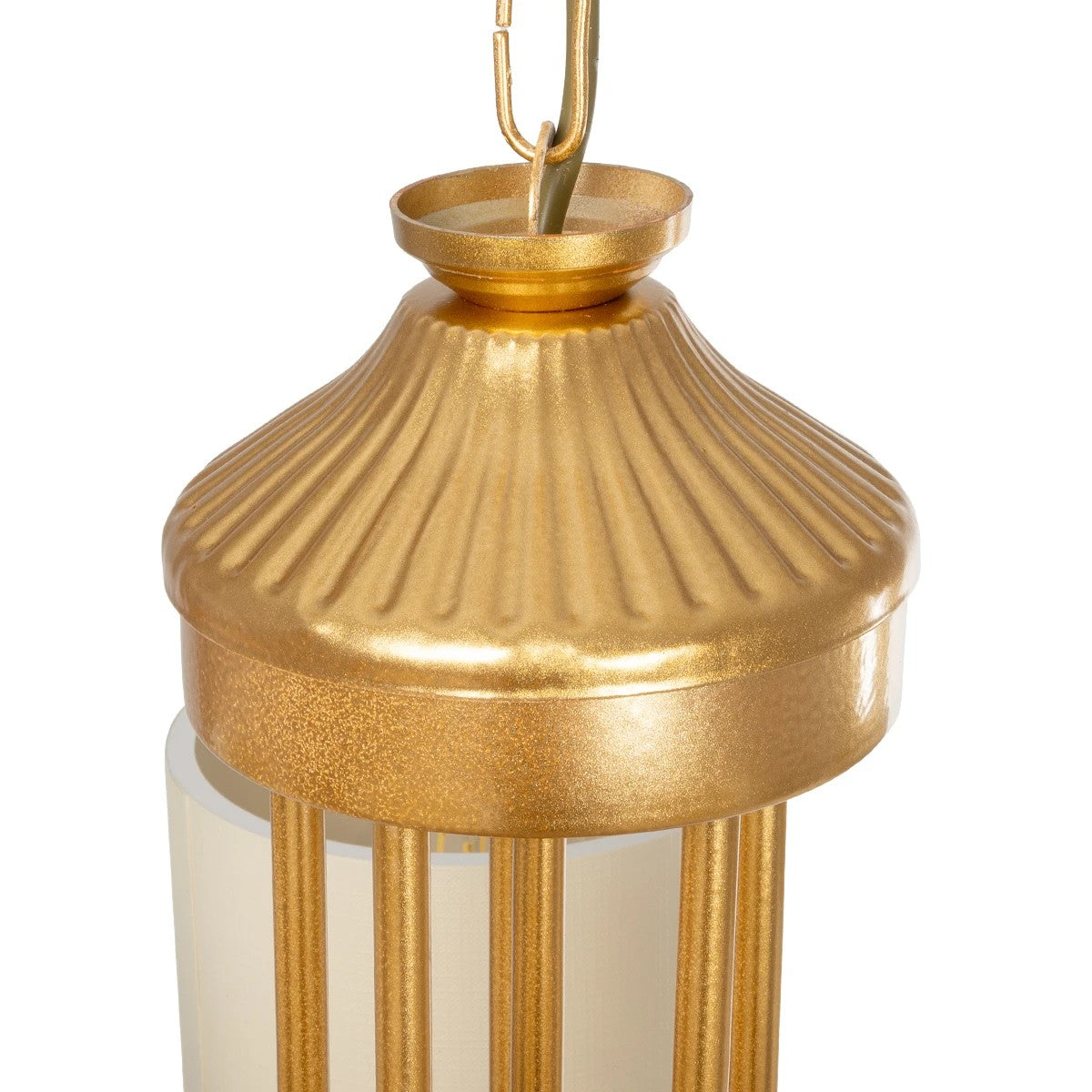 GLOBOSTAR® TRITON 203-0254 Vintage Κρεμαστό Φωτιστικό Οροφής με Ντουί 5 x E27 AC 220-240V IP20 - Χρυσό & Μπεζ - Μ50 x Π50 x Υ48cm - ledmania.gr