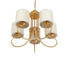 GLOBOSTAR® TRITON 203-0254 Vintage Κρεμαστό Φωτιστικό Οροφής με Ντουί 5 x E27 AC 220-240V IP20 - Χρυσό & Μπεζ - Μ50 x Π50 x Υ48cm - ledmania.gr
