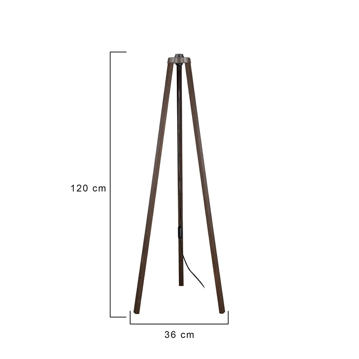 GloboStar® TRIPOD 203-0257 Μοντέρνο Επιδαπέδιο Φωτιστικό Μονόφωτο 1 x E27 IP20 Καφέ Ξύλο - Μ38 x Π38 x Υ120cm - ledmania.gr