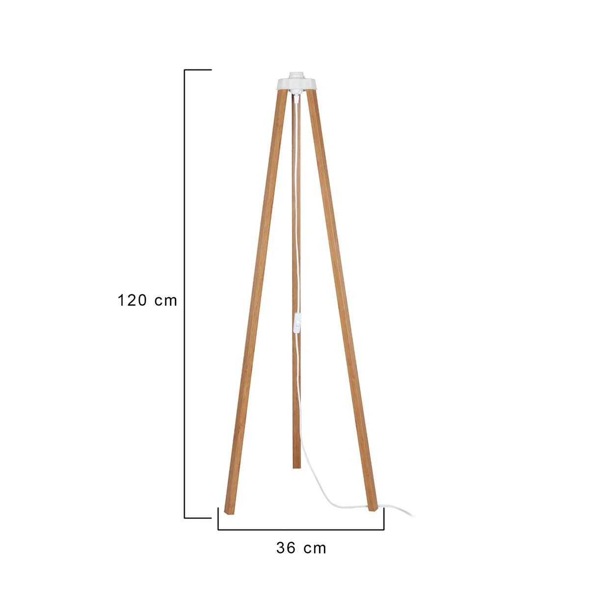 GloboStar® TRIPOD 203-0260 Μοντέρνο Επιδαπέδιο Φωτιστικό Μονόφωτο 1 x E27 IP20 Μπέζ Ξύλο - Μ38 x Π38 x Υ120cm - ledmania.gr