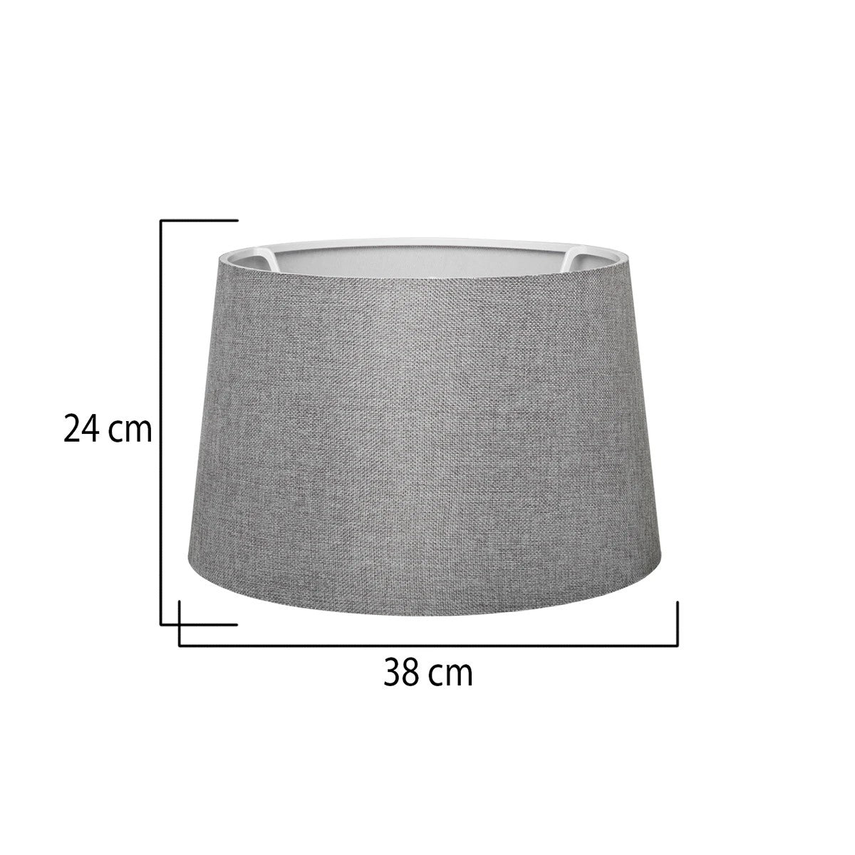 GloboStar® COVER 203-0264 Μοντέρνο Φωτιστικό Καπέλο Γκρί Ύφασμα - Μ38 x Π38 x Υ30cm - ledmania.gr