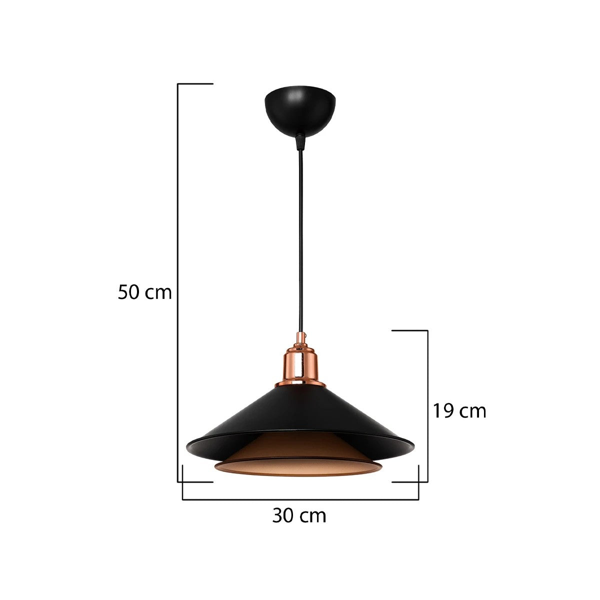 GLOBOSTAR® FERRO 203-0269 Μοντέρνο Κρεμαστό Φωτιστικό Οροφής με Ντουί 1 x E27 AC 220-240V IP20 - Μαύρο & Χάλκινο - Μ30 x Π30 x Υ19cm - ledmania.gr