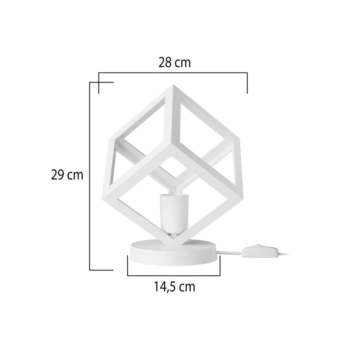 GloboStar® DISE 203-0273 Μοντέρνο Eπιτραπέζιο Φωτιστικό Μονόφωτο 1 x E27 IP20 Λευκό Πλαστικό - Μ28 x Π28 x Υ29cm - ledmania.gr