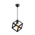 GloboStar® DISE 203-0274 Μοντέρνο Κρεμαστό Φωτιστικό Κύβος Μονόφωτο 1 x E27 IP20 Μαύρο Πλαστικό - Μ22 x Π22 x Υ24cm - ledmania.gr