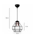 GloboStar® BUR 204-0180 Μοντέρνο Κρεμαστό Φωτιστικό Οροφής Μονόφωτο 1 x E27 AC 220-240V IP20 Μαύρο - Μ17 x Π17 x Υ23cm - ledmania.gr